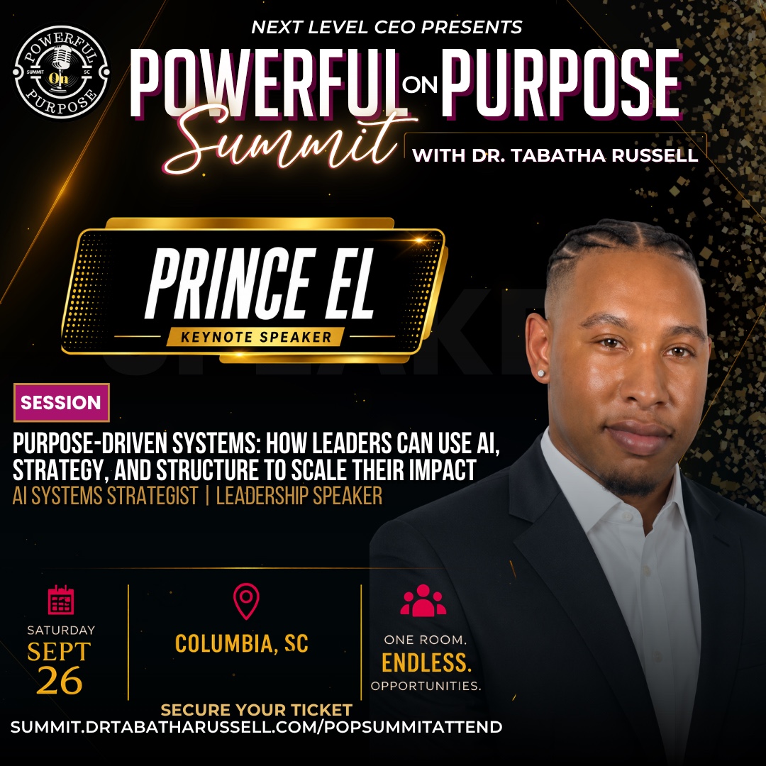 Prince El announced as a keynote speaker for the Powerful on Purpose Summit